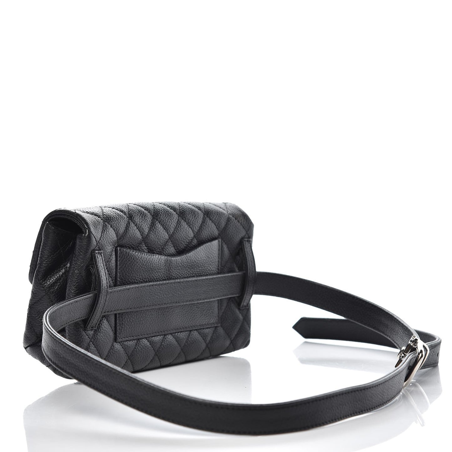 Grained Calfskin Quilted 2.55 Reissue Flap Belt Bag Clutch Black