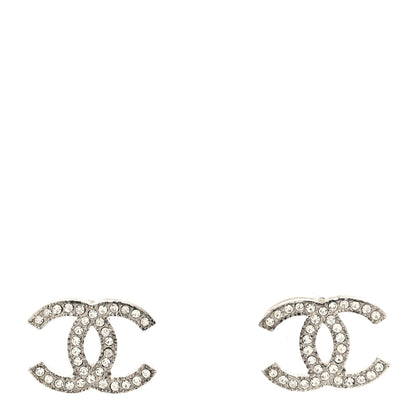 Chanel Crystal CC Earrings Silver 1 of 4