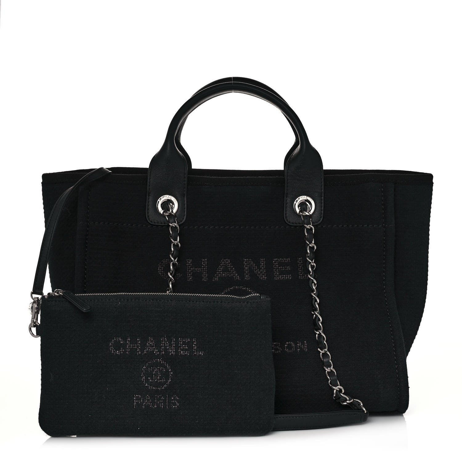 Chanel Mixed Fibers Small Deauville Tote Black 3 of 13