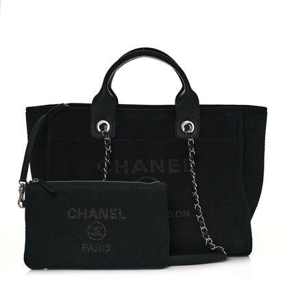 Chanel Mixed Fibers Small Deauville Tote Black 3 of 13