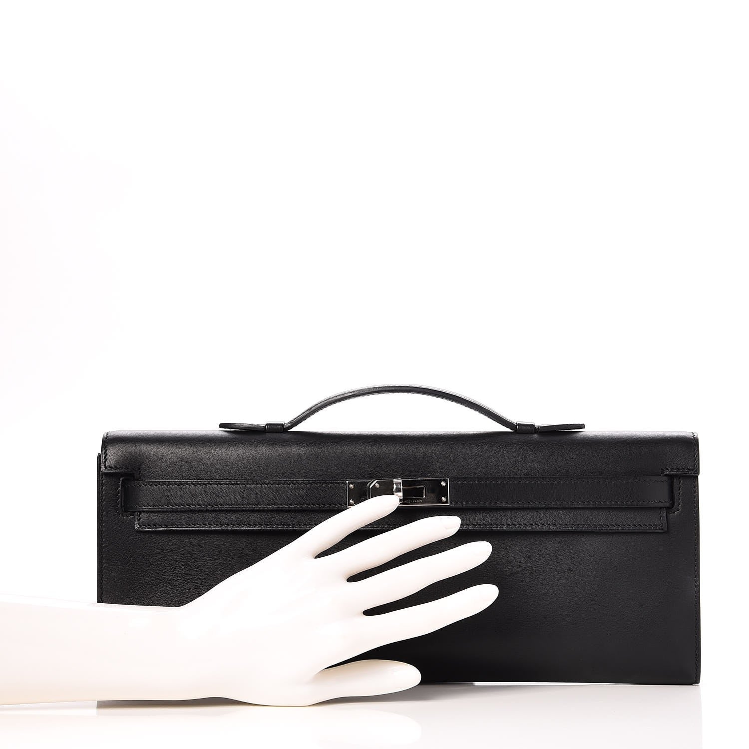 Hermes Swift Kelly Cut Clutch Pochette Black 3 of 23