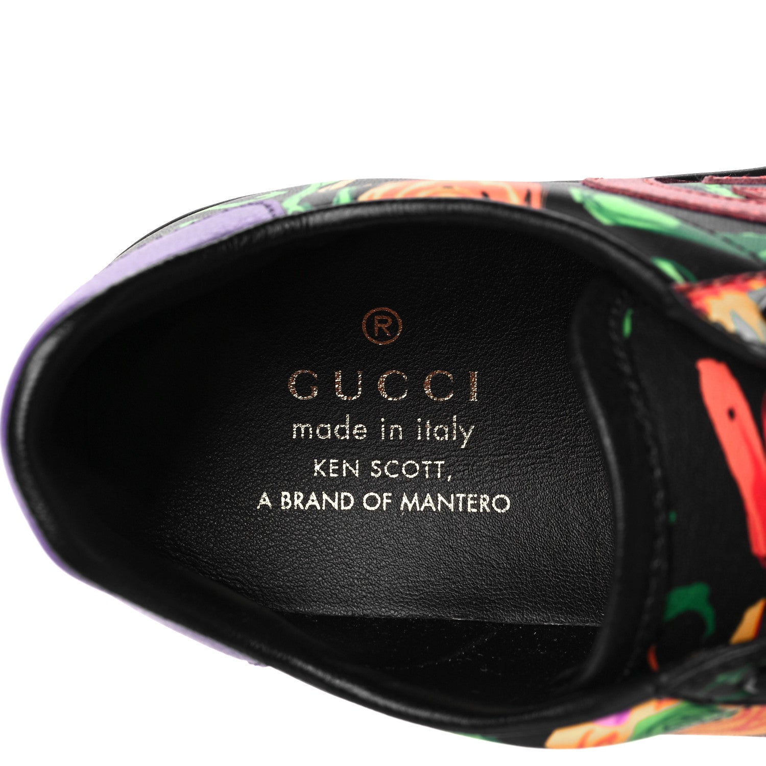 Gucci X KEN SCOTT Canvas Infinity Jenni Womens Ace Sneakers 36 Black Pink Hibiscus Red Blue Shine Purple 6 of 7