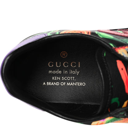 Gucci X KEN SCOTT Canvas Infinity Jenni Womens Ace Sneakers 36 Black Pink Hibiscus Red Blue Shine Purple 6 of 7