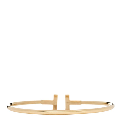 Tiffany 18K Yellow Gold Diamond T Wire Bracelet 2 of 4