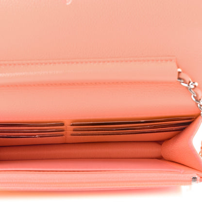 Chanel Caviar Quilted Wallet on Chain WOC Coral 4 of 9