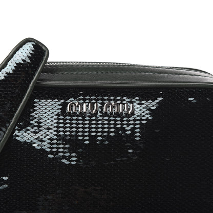 Miu Miu Paillettes Sequin Chain Camera Bag Smeraldo 9 of 9