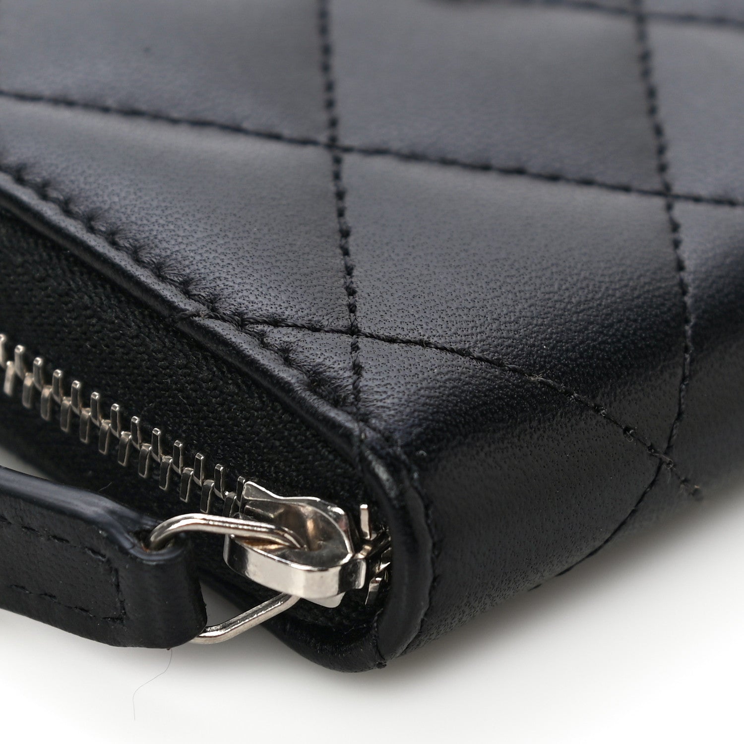 Chanel Lambskin Quilted Zip Coin Purse Black 9 of 11