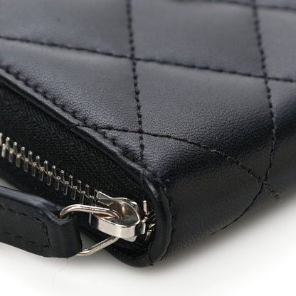 Chanel Lambskin Quilted Zip Coin Purse Black 9 of 11