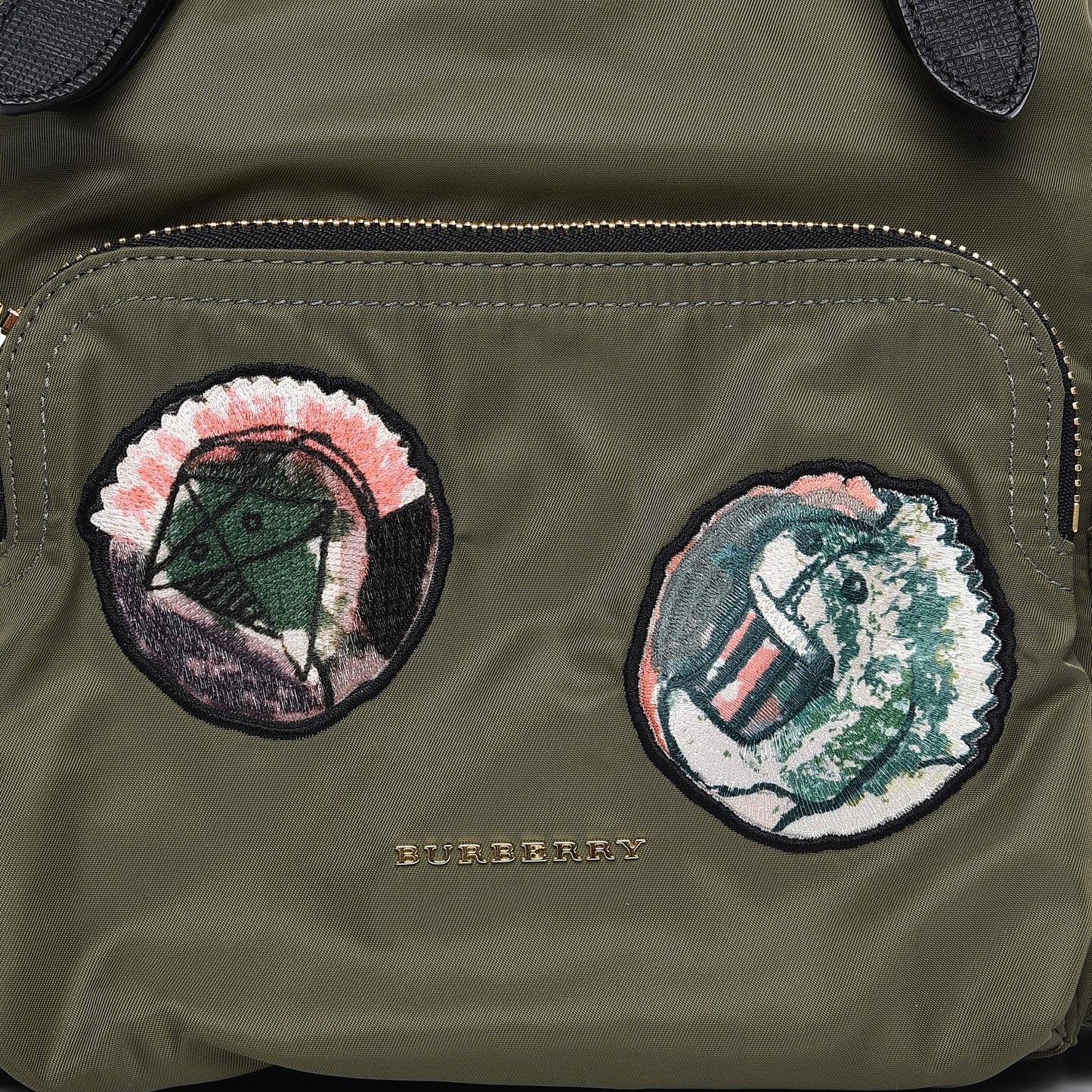Nylon Patches Medium Rucksack Green