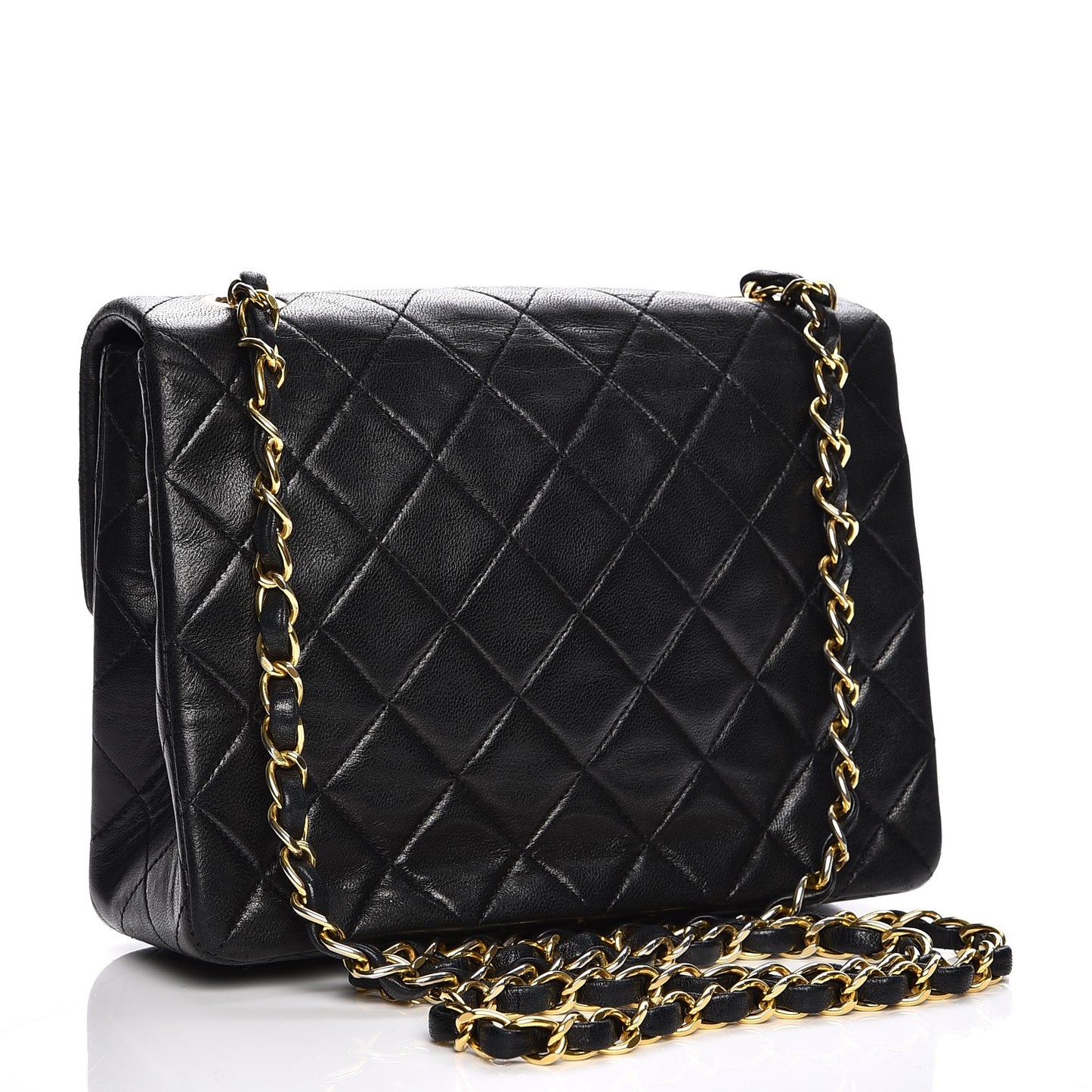 Lambskin Quilted Small Flap Black