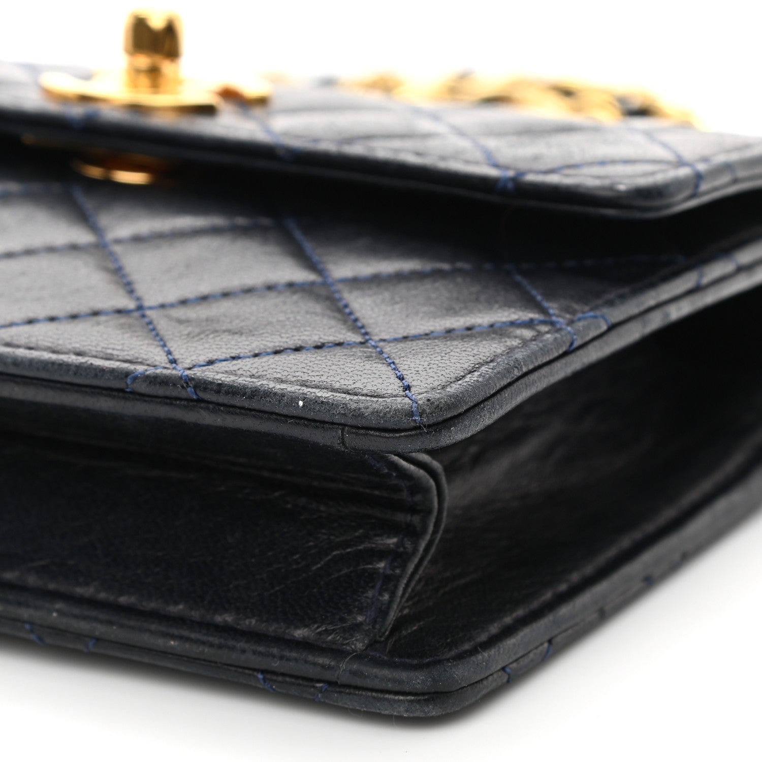 Chanel Lambskin Quilted Mini Square Flap Bag Navy 9 of 12