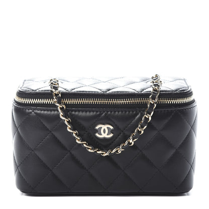 Chanel Lambskin Quilted Small Vanity Case With Chain Black 1 of 9