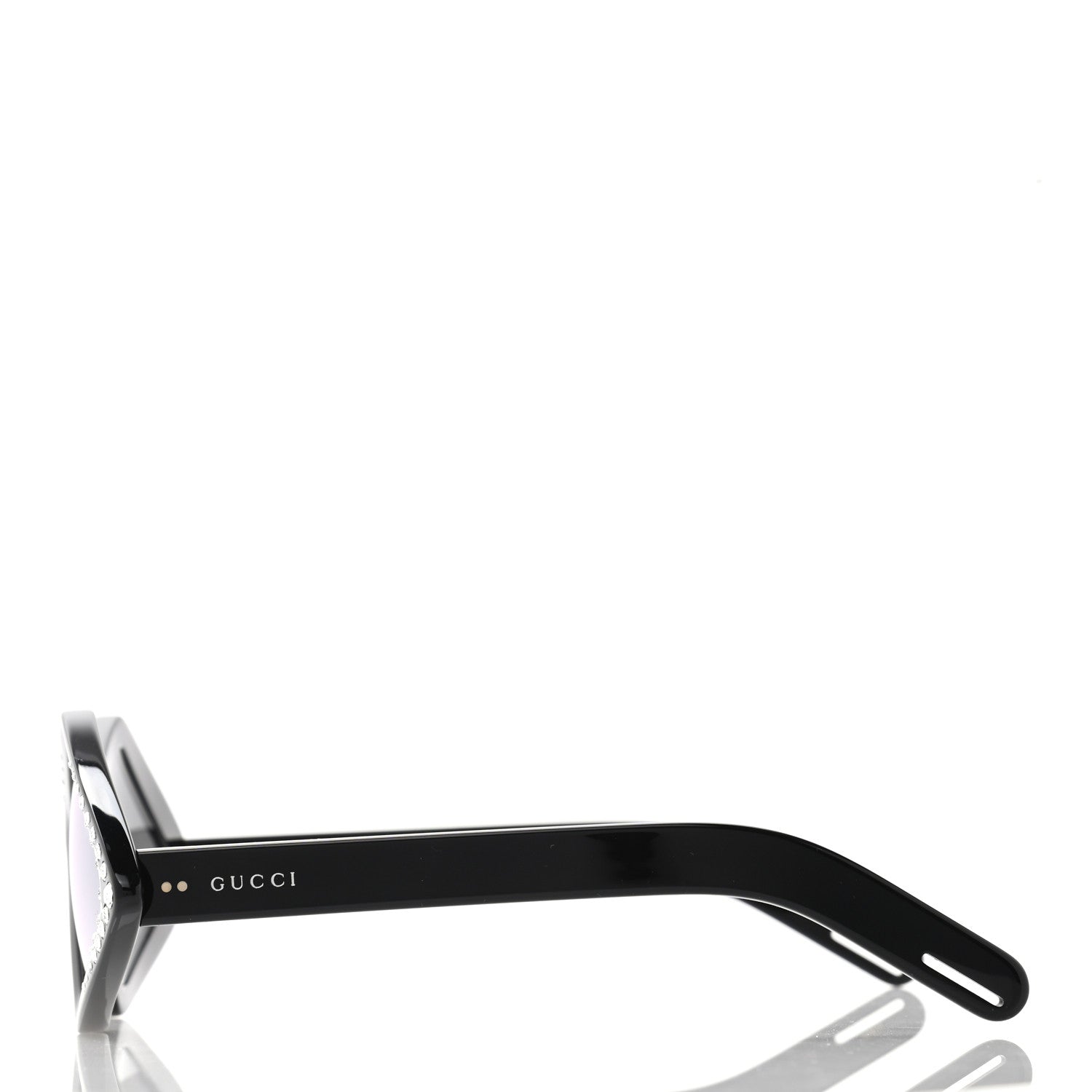 Gucci Acetate Geometric Crystal Sunglasses GG0496S Black 3 of 8
