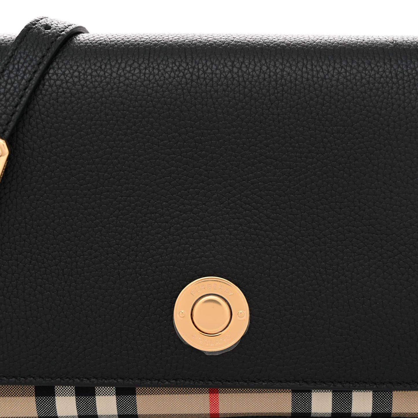 Grainy Calfskin Vintage Check Hampshire Crossbody Black
