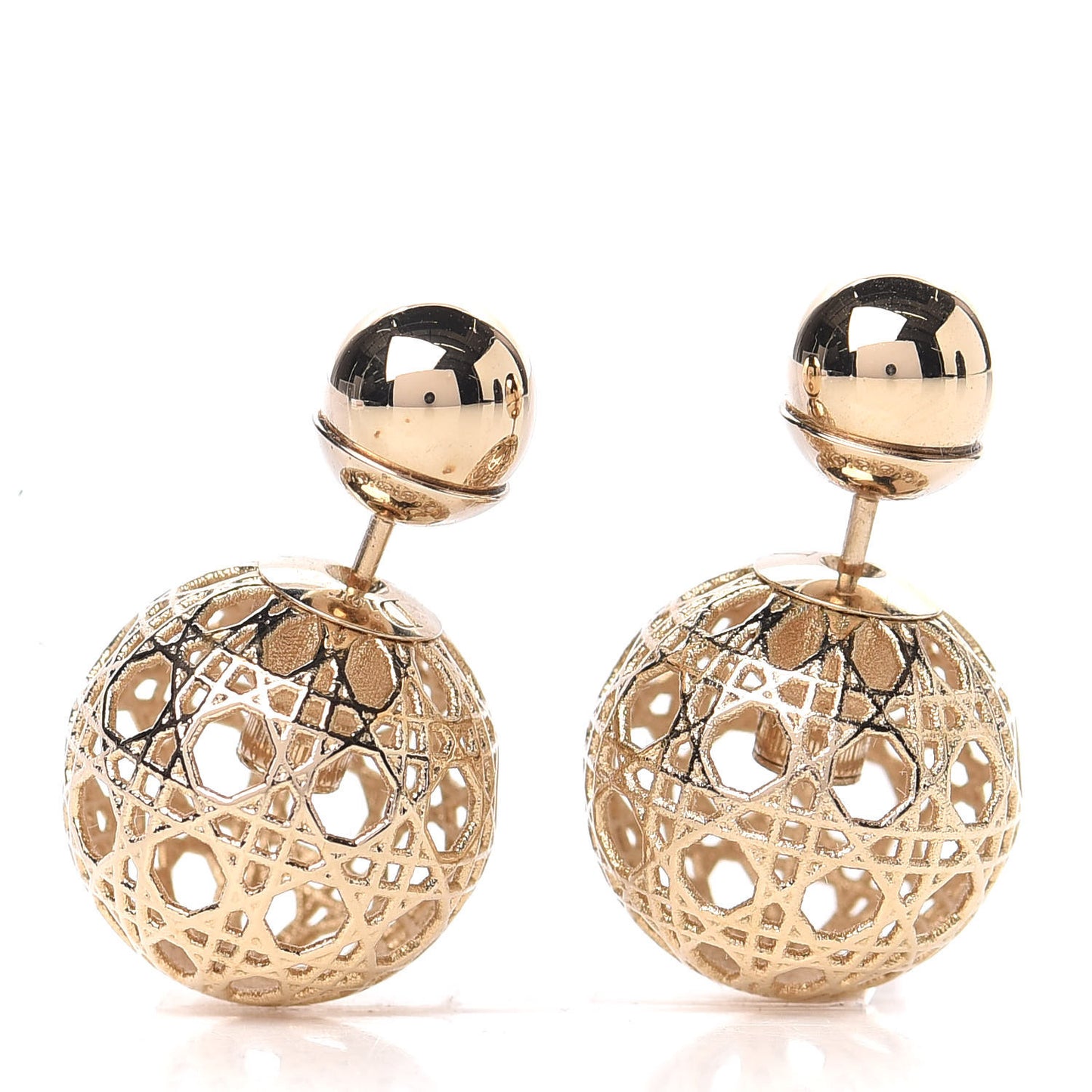 Cannage Mise En Dior Tribal Earrings Gold