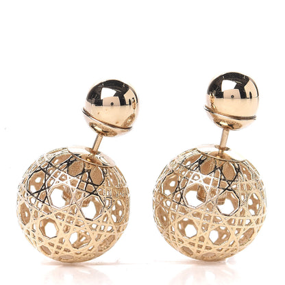 Christian Dior Cannage Mise En Dior Tribal Earrings Gold 1 of 4