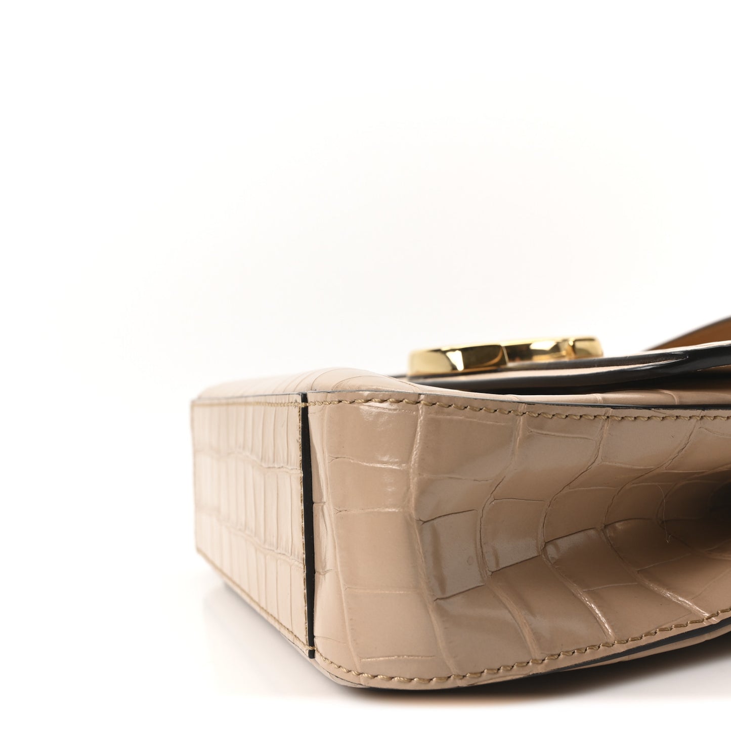 Calfskin Crocodile Embossed Small C Double Carry Nut