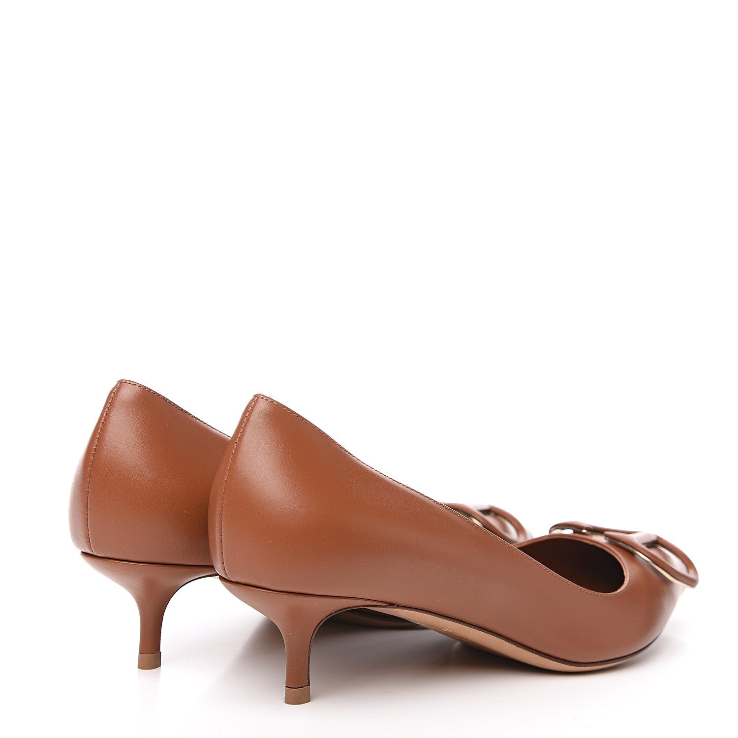 Valentino Garavani Calfskin Tonal Vlogo 45mm Pumps 37.5 Saddle Brown 4 of 9