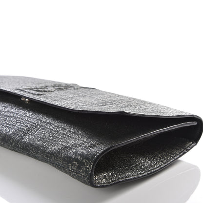 Saint Laurent Metallic Textured Large Belle De Jour Clutch Dark Silver 6 of 8