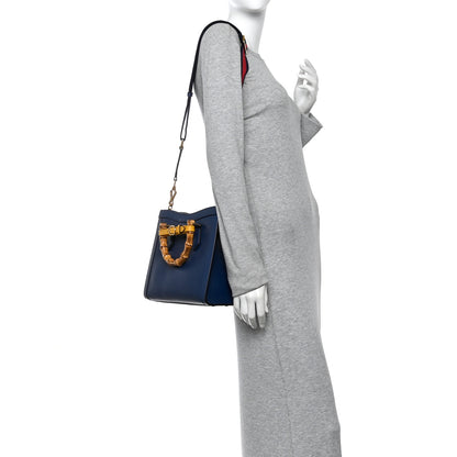 Gucci Textured Dollar Calfskin Web Small Diana Tote Bag Royal Crop 2 of 10