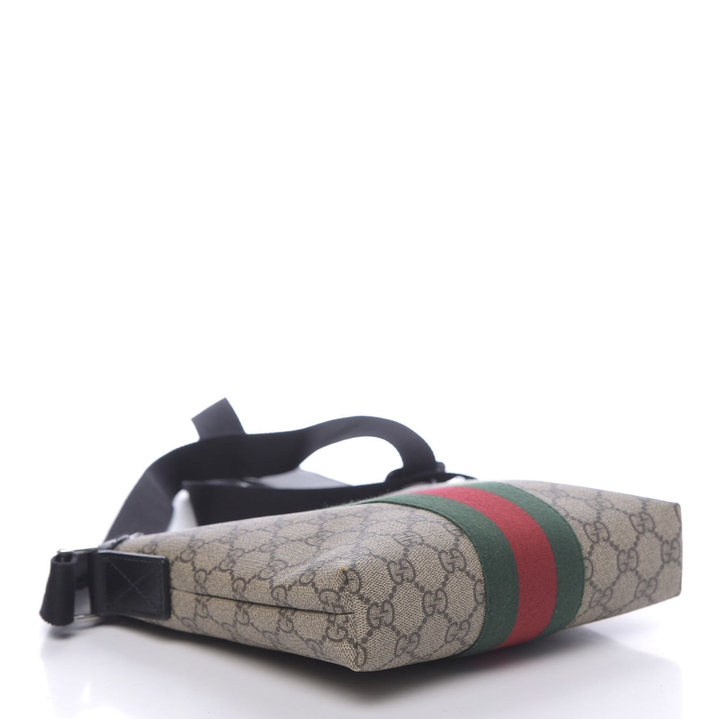 GG Supreme Monogram Web Messenger Bag Black