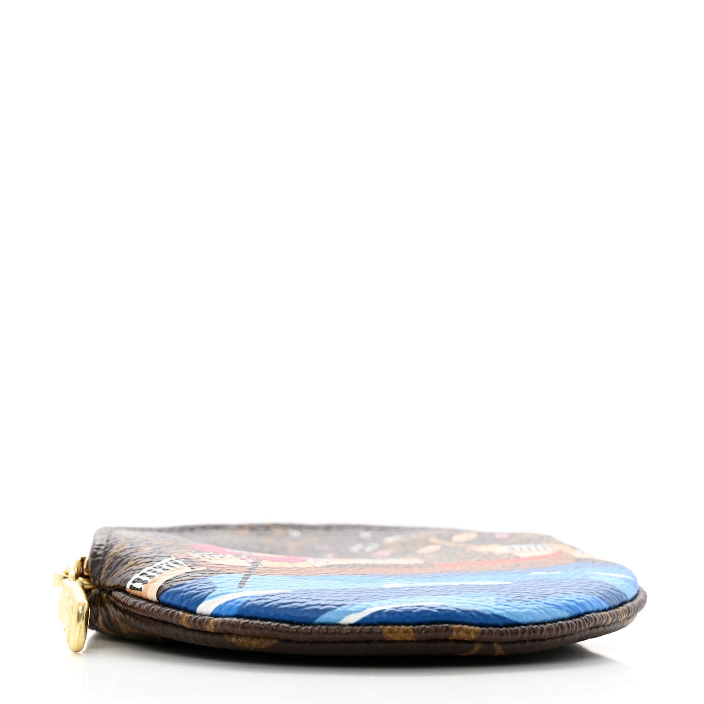 Monogram 2019 Christmas Animation Round Coin Purse Blue
