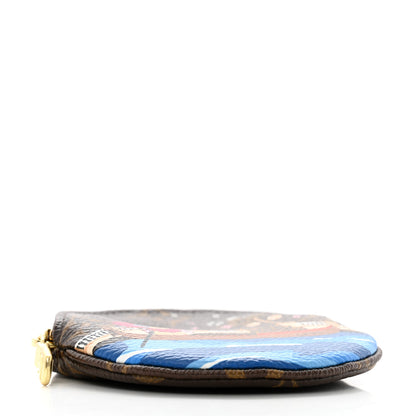 Louis Vuitton Monogram 2019 Christmas Animation Round Coin Purse Blue 4 of 7