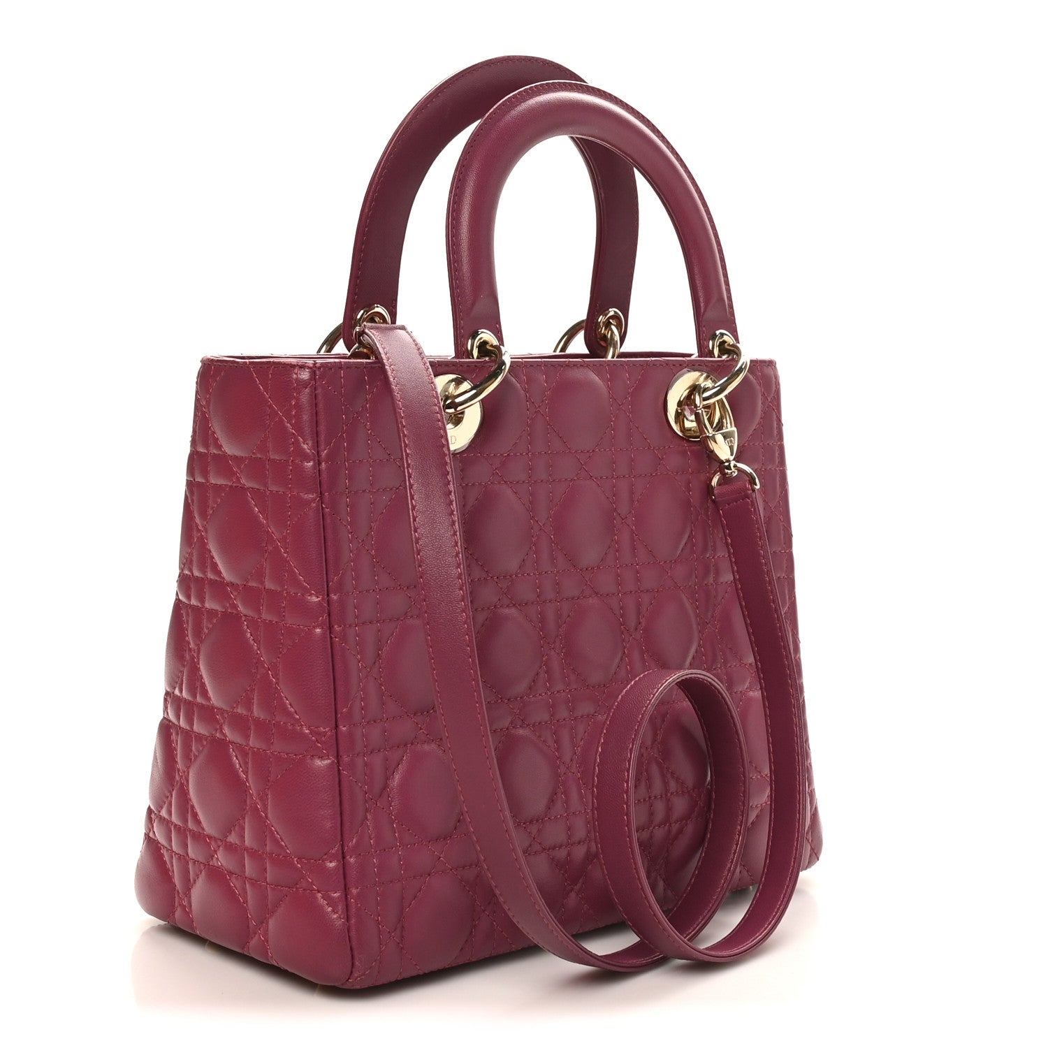 Christian Dior Lambskin Cannage Medium Lady Dior Purple 3 of 12