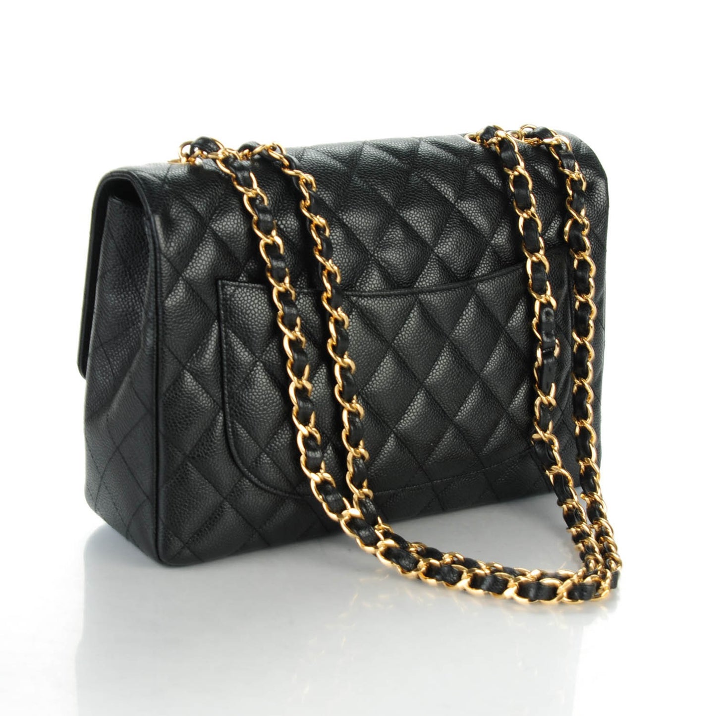 Caviar Quilted Jumbo Single Flap Black