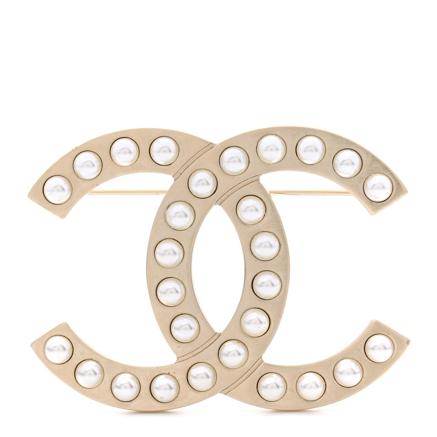 Pearl CC Brooch Light Gold