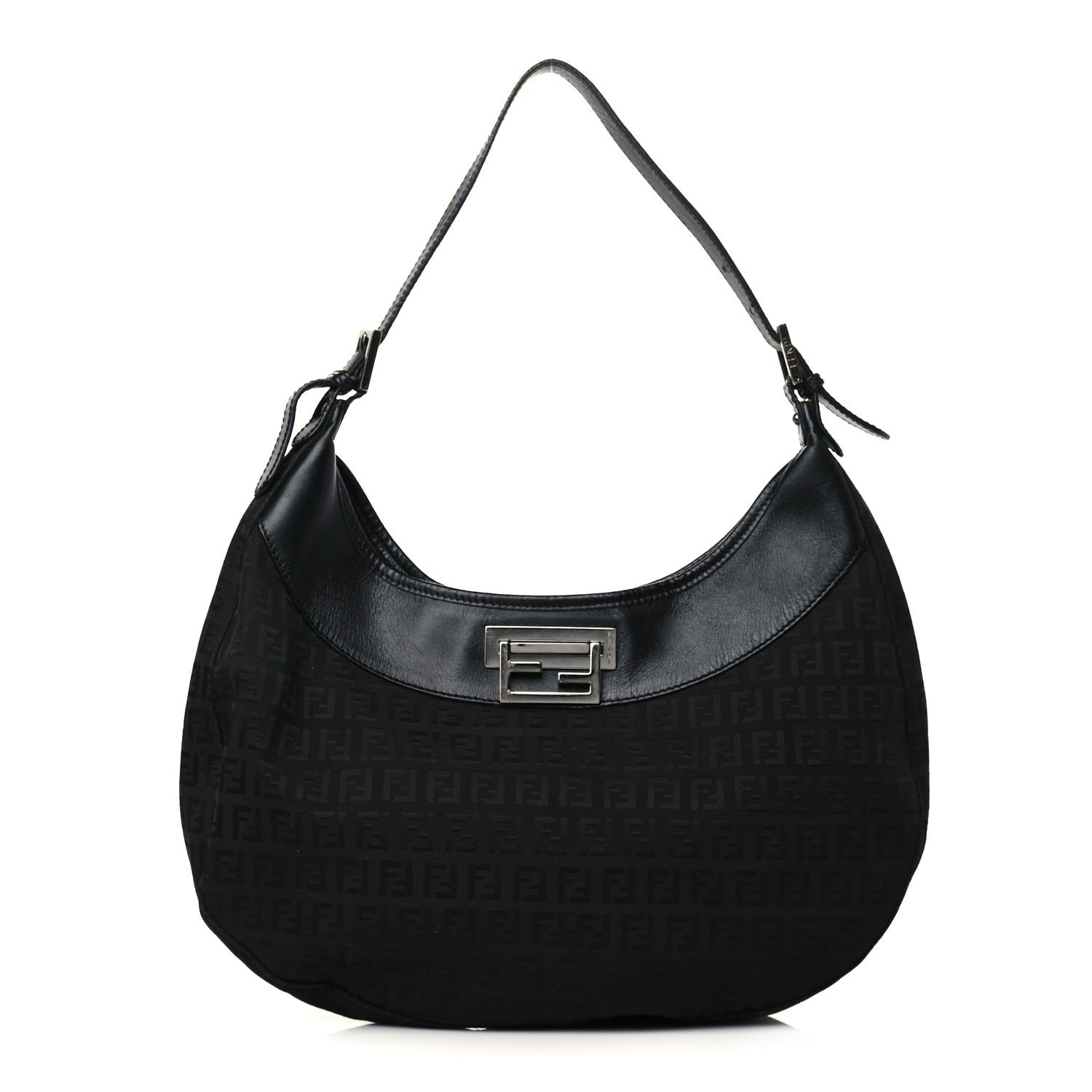 Fendi Zucchino Clip Hobo Black 1 of 8