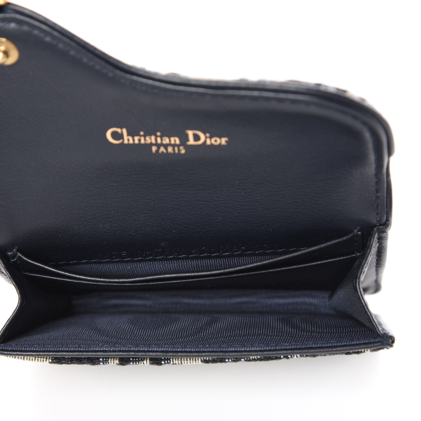 Oblique Saddle Card Holder Blue