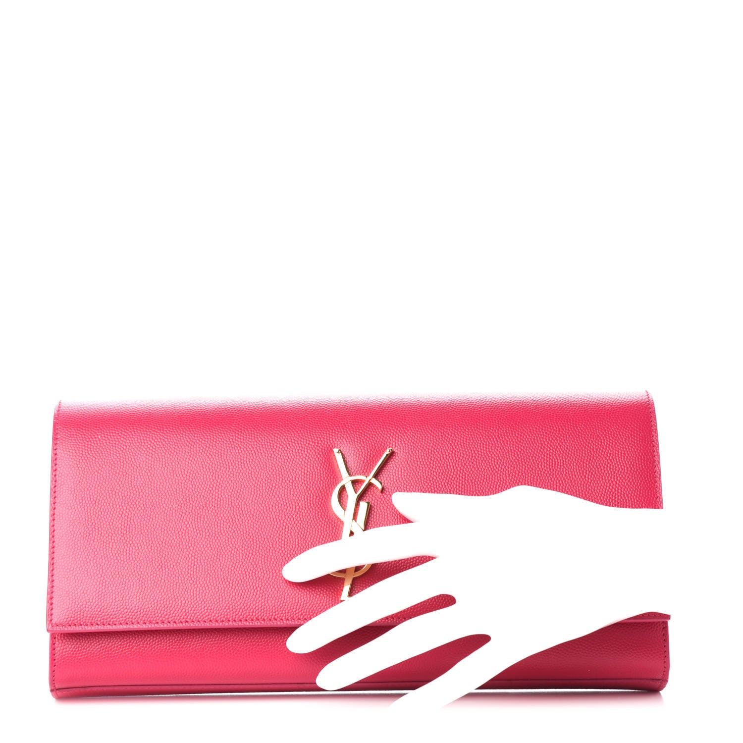 Saint Laurent Grain De Poudre Classic Monogram Cassandre Clutch Lipstick Fuchsia 2 of 6