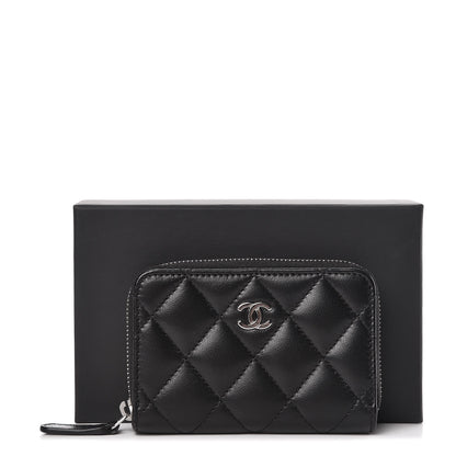 Chanel Lambskin Quilted Zip Coin Purse Black 8 of 8