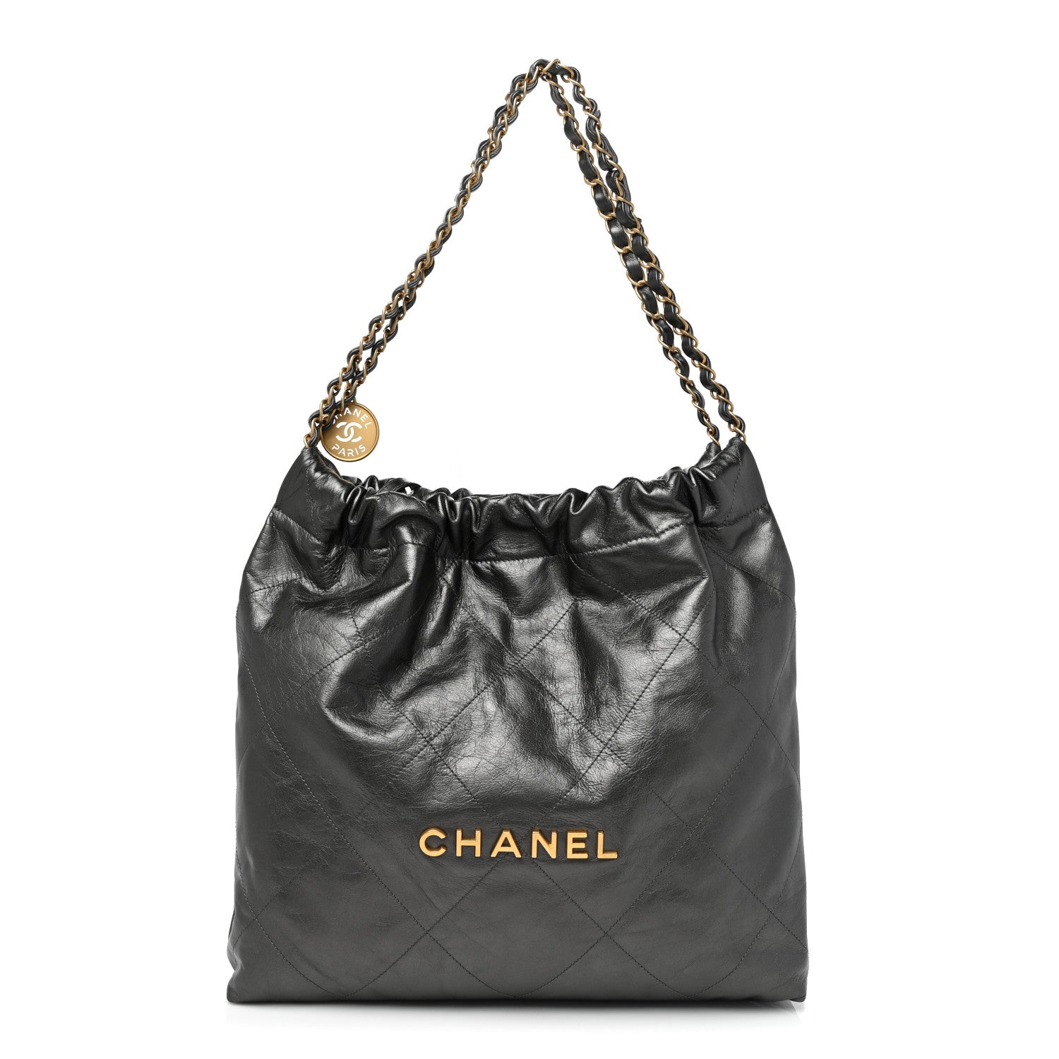 Chanel Shiny Calfskin Quilted Small Chanel 22 Grey 2 of 8