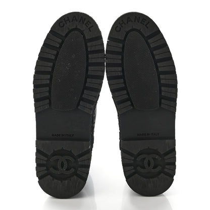 Chanel Calfskin CC Turnlock Lace Up Boots 35.5 Black 6 of 14