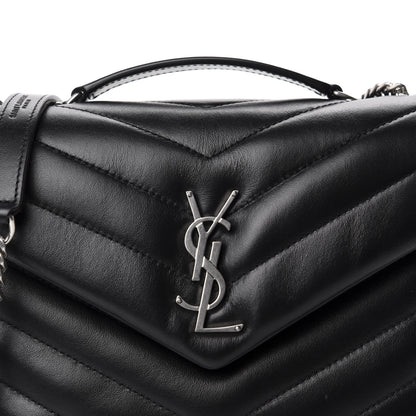 Saint Laurent Calfskin Y Quilted Monogram Small Loulou Chain Satchel Black 11 of 11