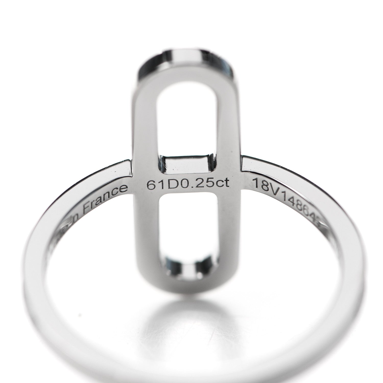 Hermes 18K White Gold Diamond Ever Chaine d'Ancre Ring 53 6.25 5 of 7