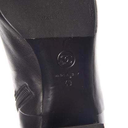 Chanel Lambskin Pearl Short Boots 40 Black 8 of 14