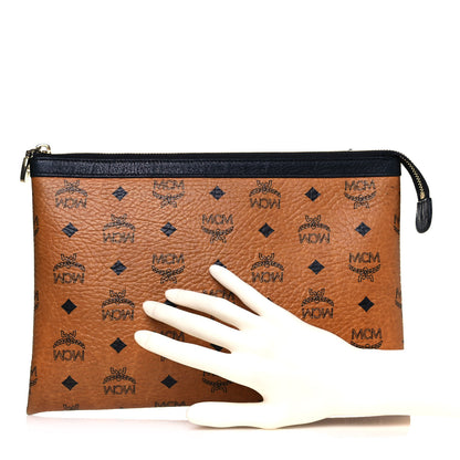 MCM Visetos Mini Pouch Cognac Black 2 of 12