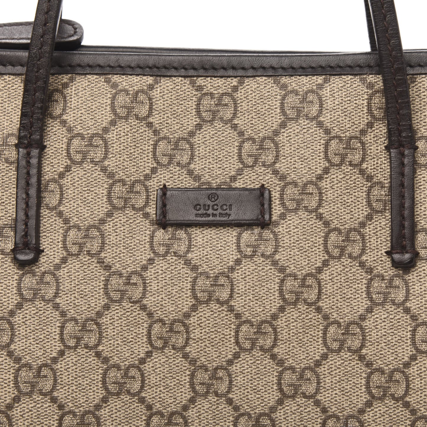 GG Supreme Monogram Small Zippered Tote Dark Brown