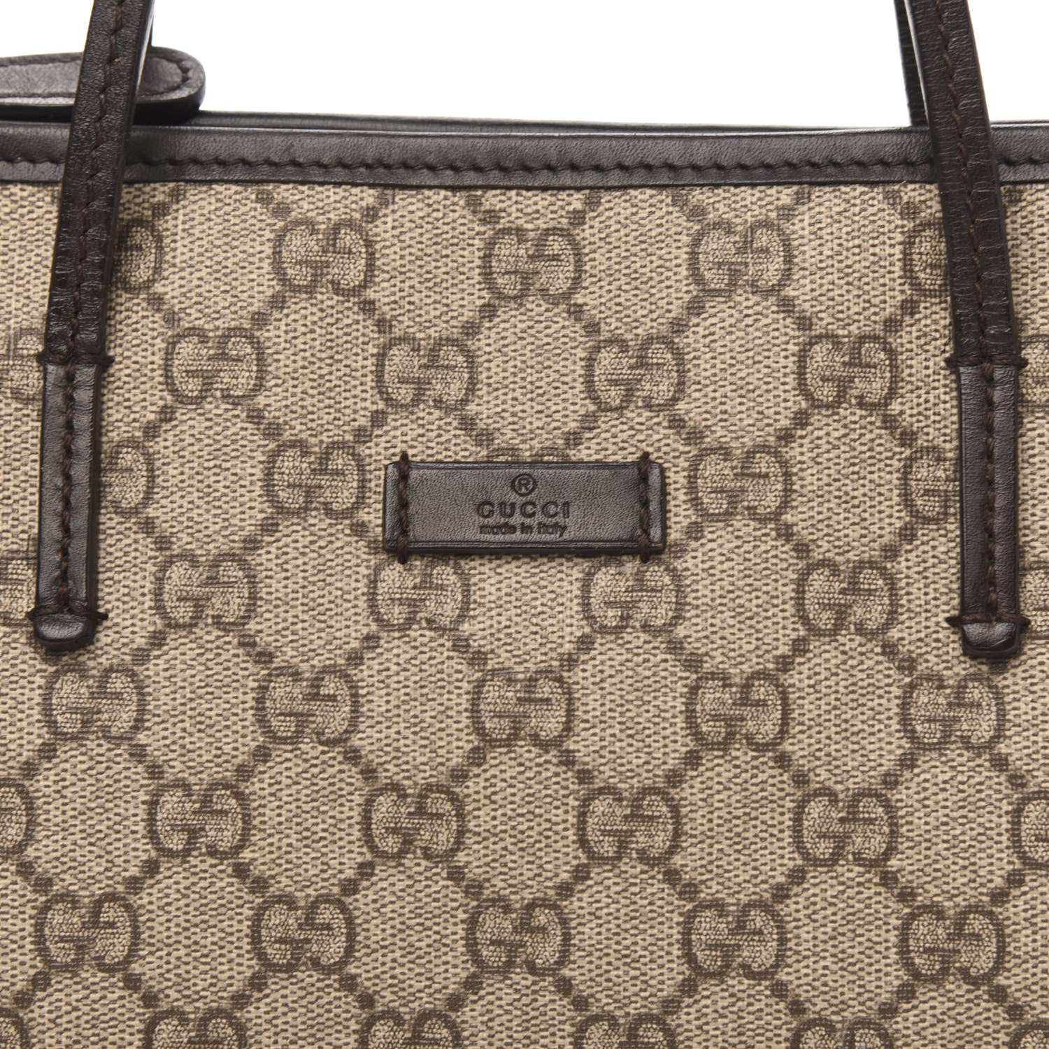 Gucci GG Supreme Monogram Small Zippered Tote Dark Brown 10 of 13