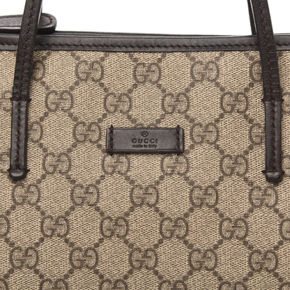 Gucci GG Supreme Monogram Small Zippered Tote Dark Brown 10 of 13
