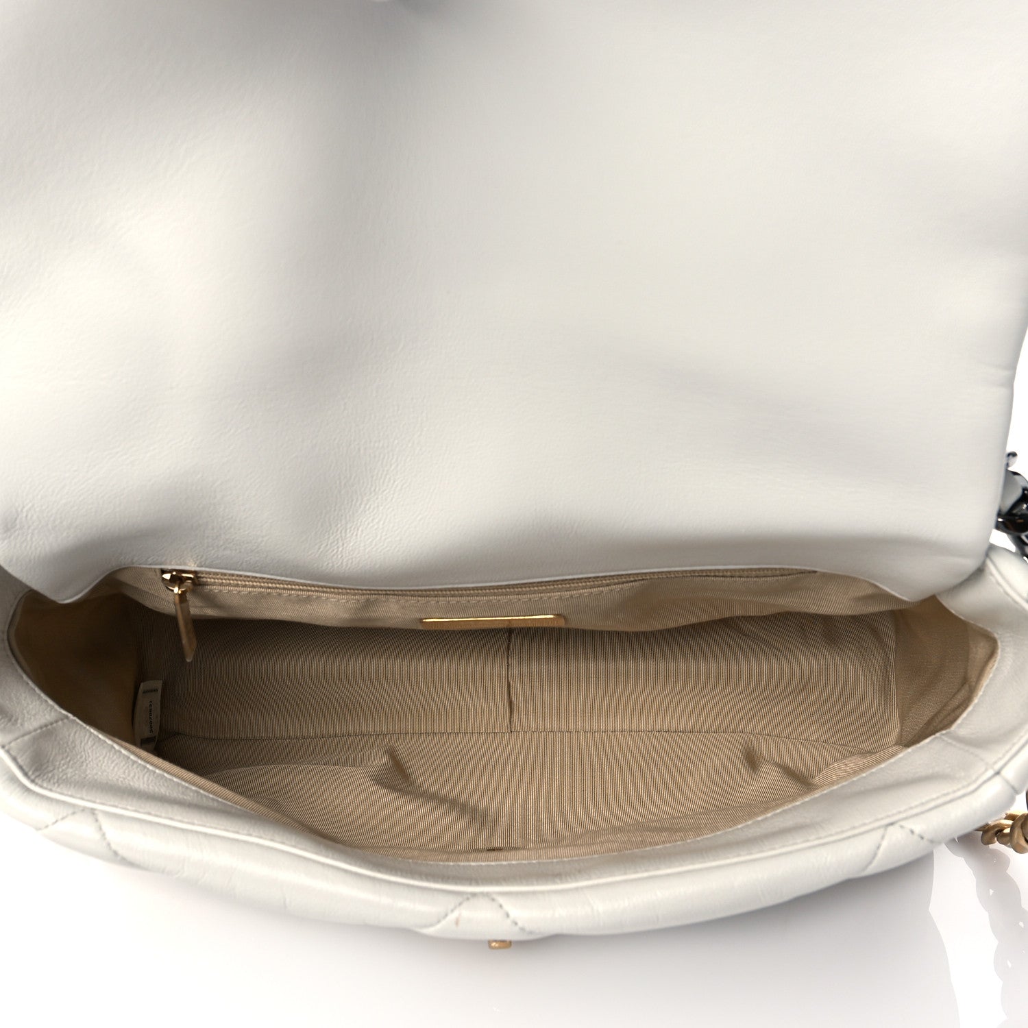 Chanel Goatskin Quilted Large Chanel 19 Flap White 6 of 10