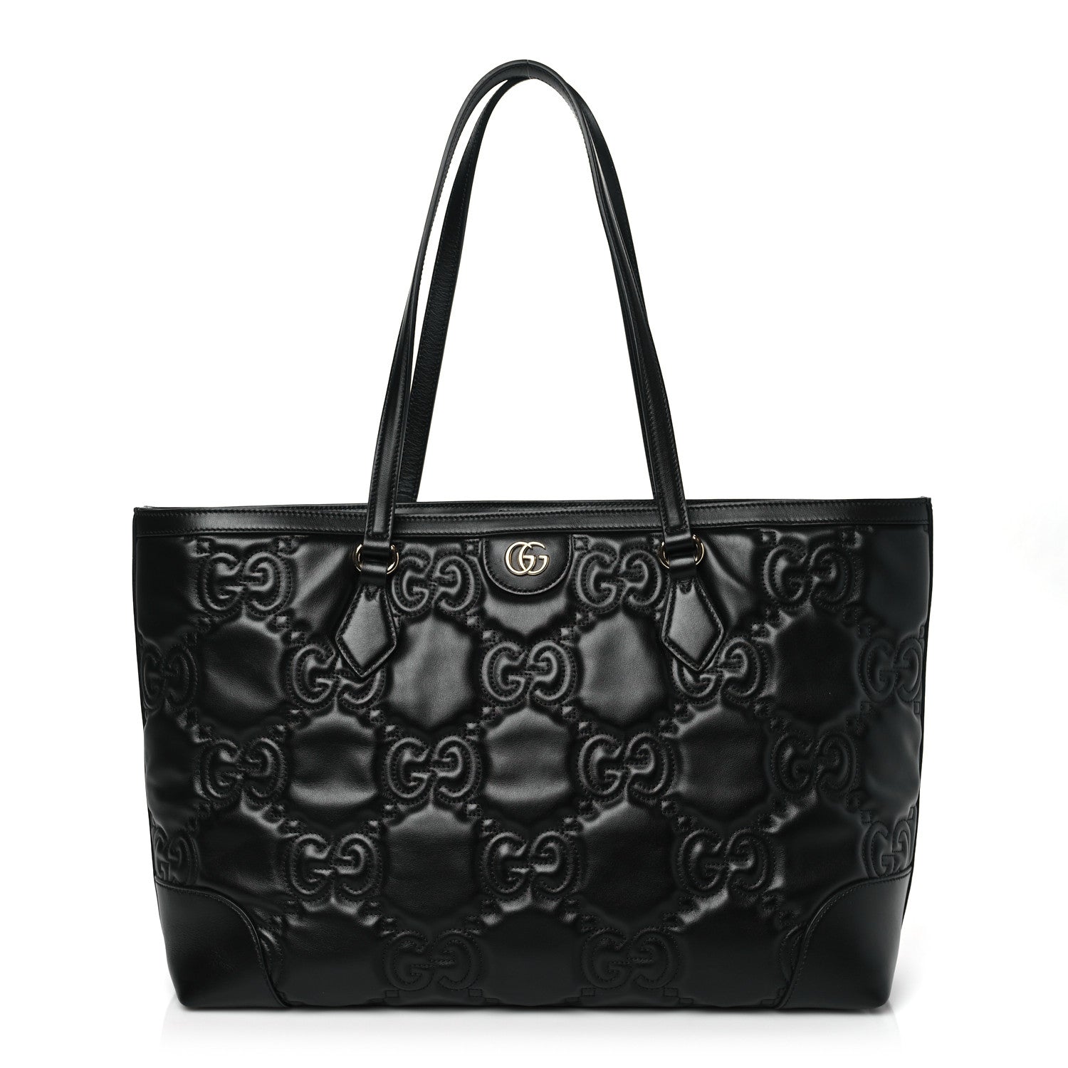 Gucci Calfskin GG Matelasse Medium Ophidia Shopping Tote Black 1 of 9