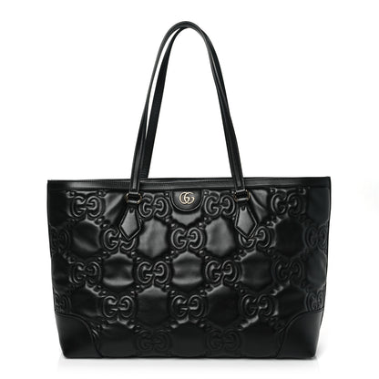 Gucci Calfskin GG Matelasse Medium Ophidia Shopping Tote Black 1 of 9