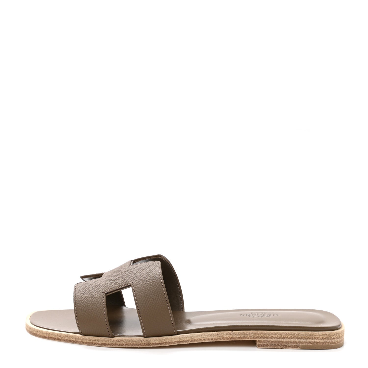 Hermes Epsom Oran Sandals 37 Etoupe 1 of 9