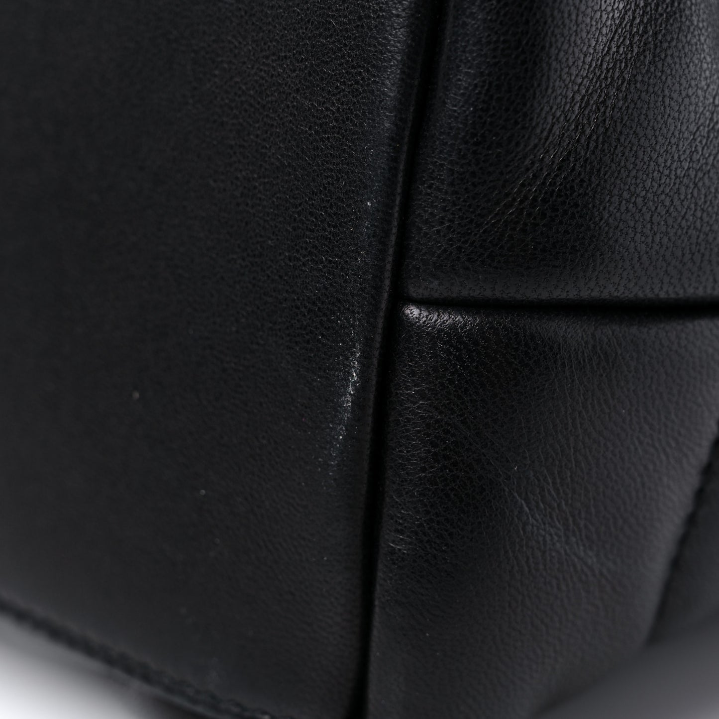 Lambskin Quilted Medium Loulou Puffer Monogram Chain Satchel Black