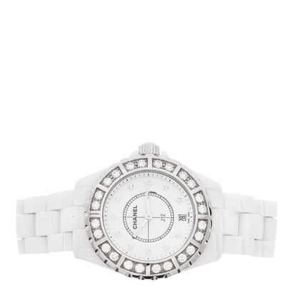 Chanel Stainless Steel Ceramic Diamond Bezel 38mm J12 Quartz Watch White 2 of 5