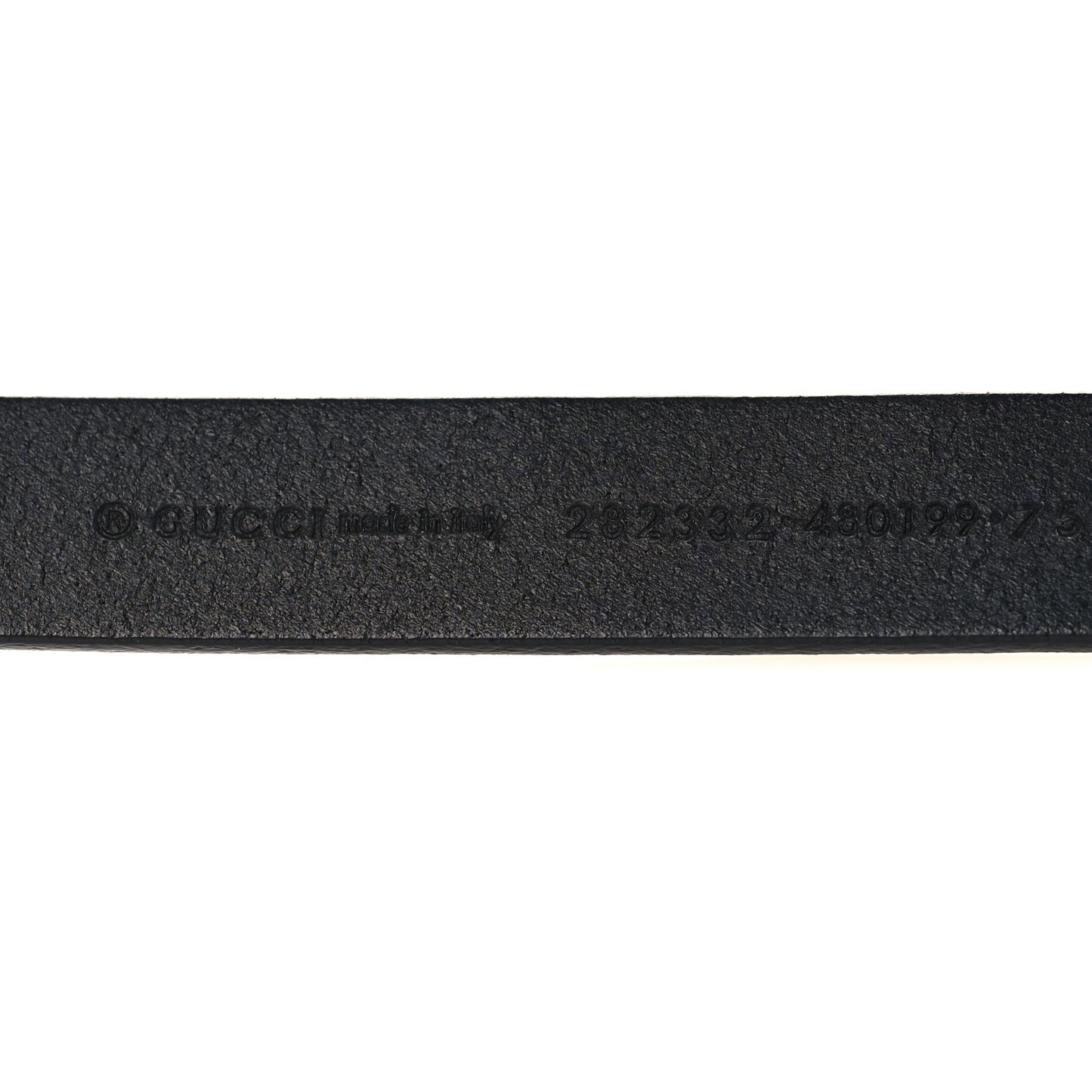 Calfskin Double G 20mm Slim Belt 75/30 Black